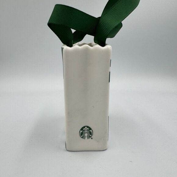 Starbucks 2019 Limited Ceramic Tote Holiday Ornament/Gift Card Holder - Picture 4 of 7
